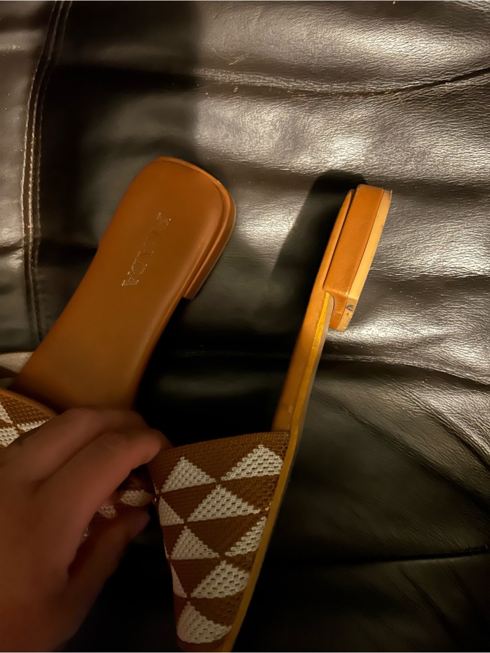 Prada Tan & White Slides (41) - Picture 4 of 5